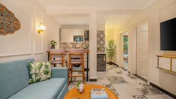 Apartamento, 2 quartos, cozinha americana, ao lado da praia | Área de estar