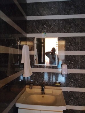 Kahden hengen huone, järvinäköala | Kylpyhuone