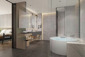 Suite Premium, 1 cama de matrimonio grande, vistas parciales al mar | Baño