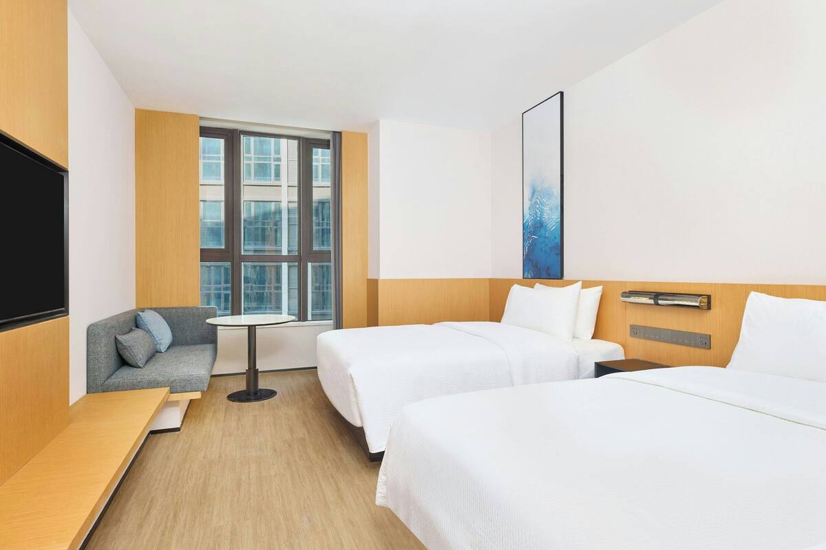 Basic Room, 2 Double Beds, City View | Down comforters, in-room safe, blackout drapes, WiFi (free)