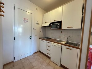 Kühlschrank, Mikrowelle, Herdplatte, Geschirrspüler