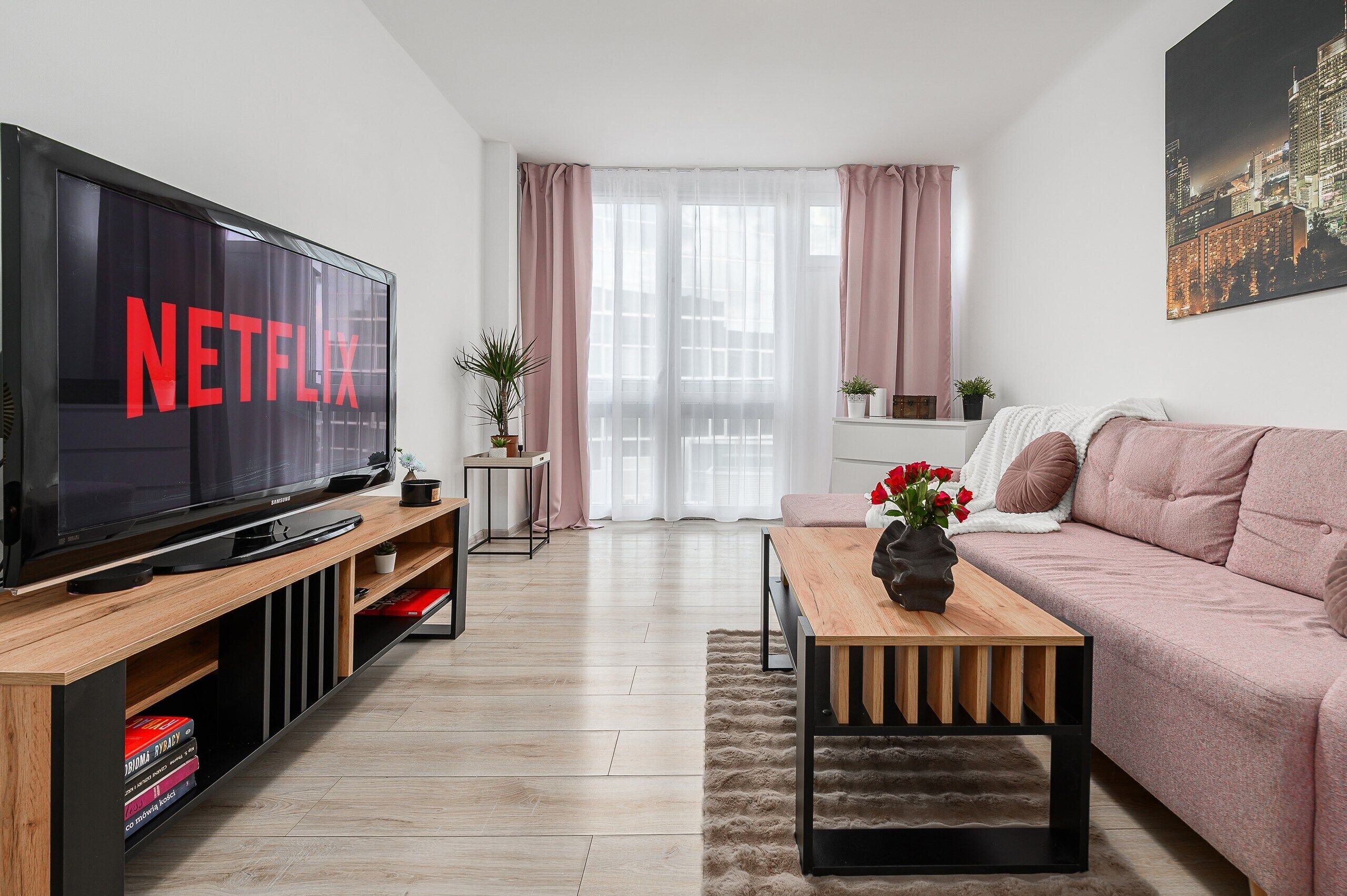 Comfort Apartment | Living area | 40-inch flat-screen TV with cable channels