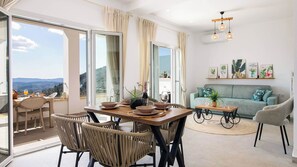 Comfort Apartment, Sea View | Living area - Villa Filothea by Corfuescapes (Corfu)