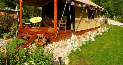 Glamping Tent on Permaculture Farm near Pohara Beach in Golden Bay, South Island