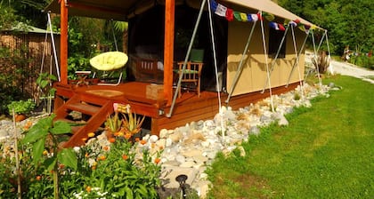 Glamping Tent on Permaculture Farm near Pohara Beach in Golden Bay, South Island