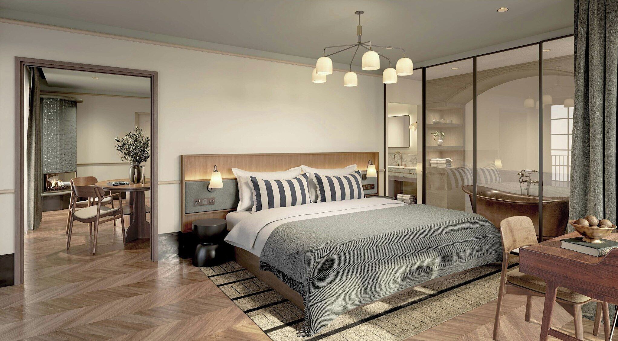 Suite Deluxe, vistas al mar | Minibar, caja fuerte, tabla de planchar con plancha y ropa de cama