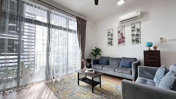 Apartment, 3 Schlafzimmer, Meerblick | Wohnbereich