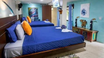 Chambre Quadruple Familiale, patio, vue jardin