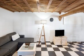 TV, caminetto, tavolo da ping pong