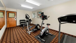 A gym with treadmills, an elliptical, and a rack of dumbbells. - Sonesta Essential Hotels Longview (Longview)