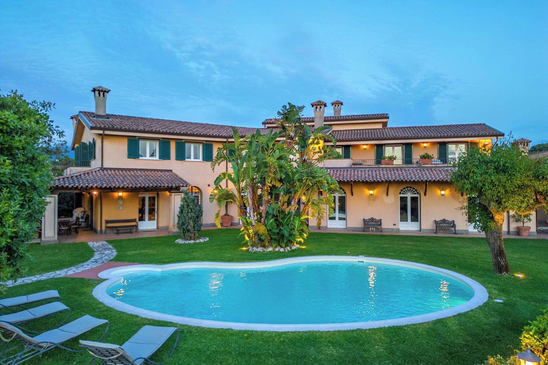 Schwimmbad, Resort, Estate, Zuhause, Eco Hotel, Hazienda, Villa, Rasen, Garten, Villa