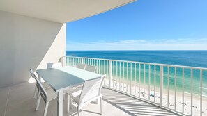 Outdoor dining - New Complex!  Beachfront 3BR Beauty! LAZY RIVER and WATER SLIDE!! (Gulf Shores)