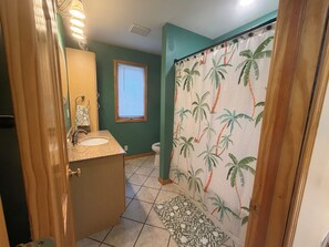 Shower, hair dryer, towels, soap - 3 BR + Loft in Silver Lake ~ Sleeps 13 ~ AC ~ WIFI ~ Firepit ~ Beds on 3 Levels (Mears)