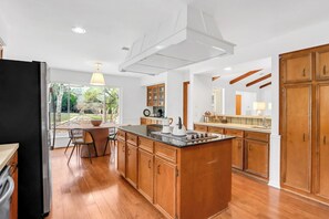 Fridge, microwave, oven, stovetop - Spacious 5BR Retreat w/ Pool, Spa, Fire Pit & Game-Friendly Spaces (San Marcos)