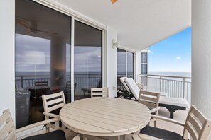 Outdoor dining - New Rental! Gulf Front Paradise at Palacio 1002! (Perdido Key)
