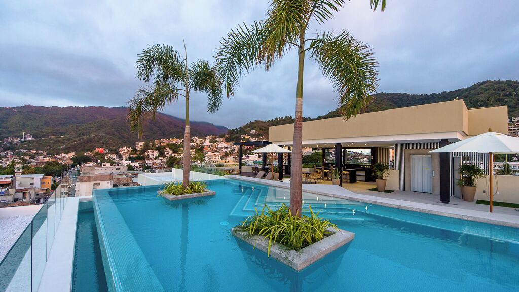 A heated pool
