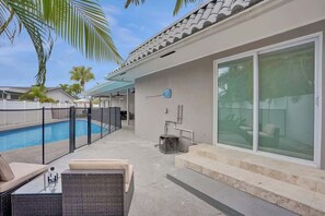 Piscine extérieure, piscine chauffée