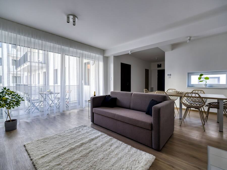 Apartment, 2 Bedrooms | Living area | 90-cm LCD TV with cable channels