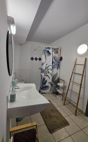 Shower, hair dryer, towels - Bel Appartement climatisé vue imprenable sur la mer, terrasse, wifi (Serra-di-Ferro)
