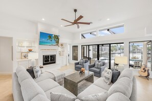 House, Multiple Beds (Coastal waterfront home with pool spa) | Living area - Coastal Waterfront Home With Pool spa and Dock (Marco Island)
