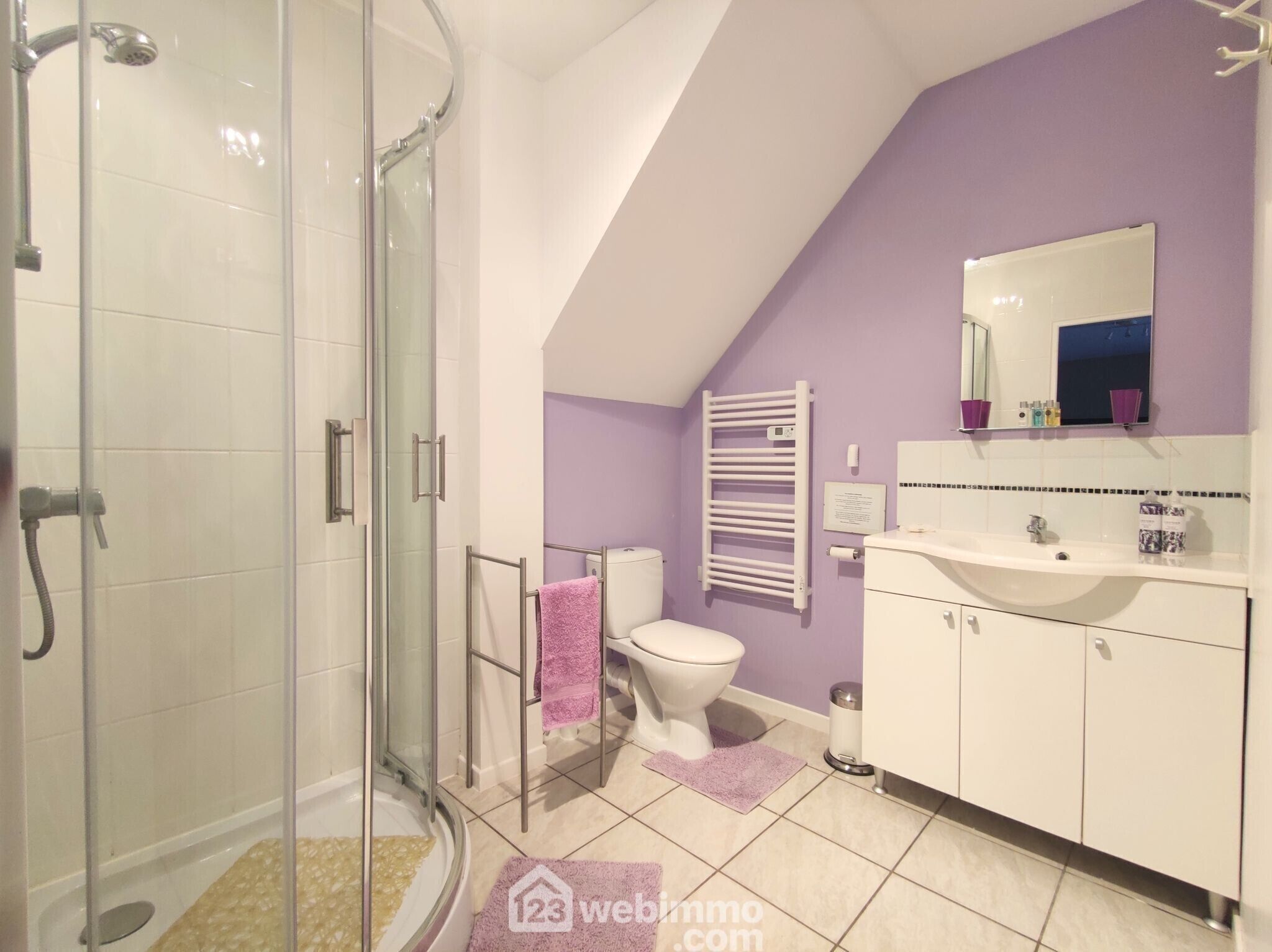 Douche, serviettes fournies