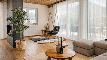 TV, fireplace, offices