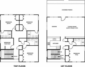 Floor plan - Southern Aire - a spacious 5-bedroom oceanfront in Surf City, NC (Surf City)