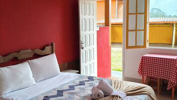 Quarto casal superior, sacada, vista para a montanha