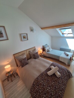 2 chambres, Wi-Fi, literie fournie