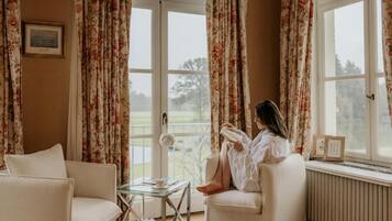 Deluxe Double Room, Balcony, Park View | Living area