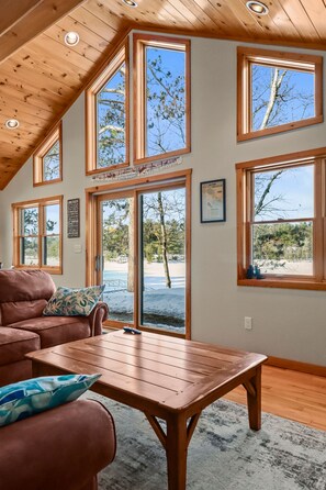 TV, books - LakeFront Manitowish Waters Cabin + Loft (Manitowish Waters)