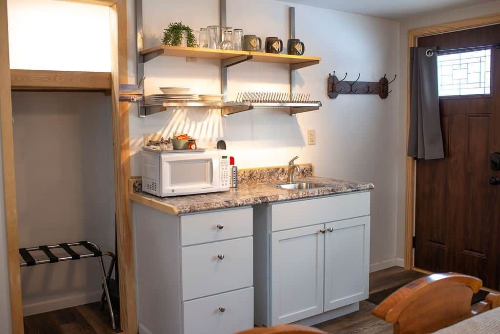 Fridge, microwave, toaster