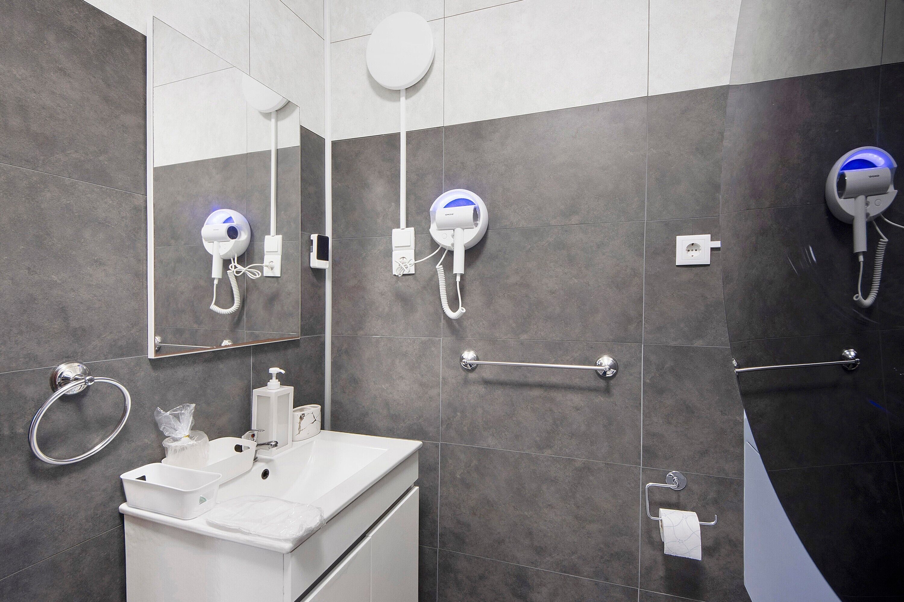 Shower, hair dryer