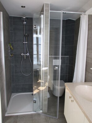 Dusche, Haartrockner, Handtücher