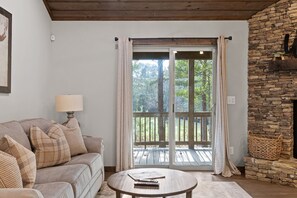 Living area - Cozy 2-bedroom cabin with AC and Hot tub in Murphy (Murphy)