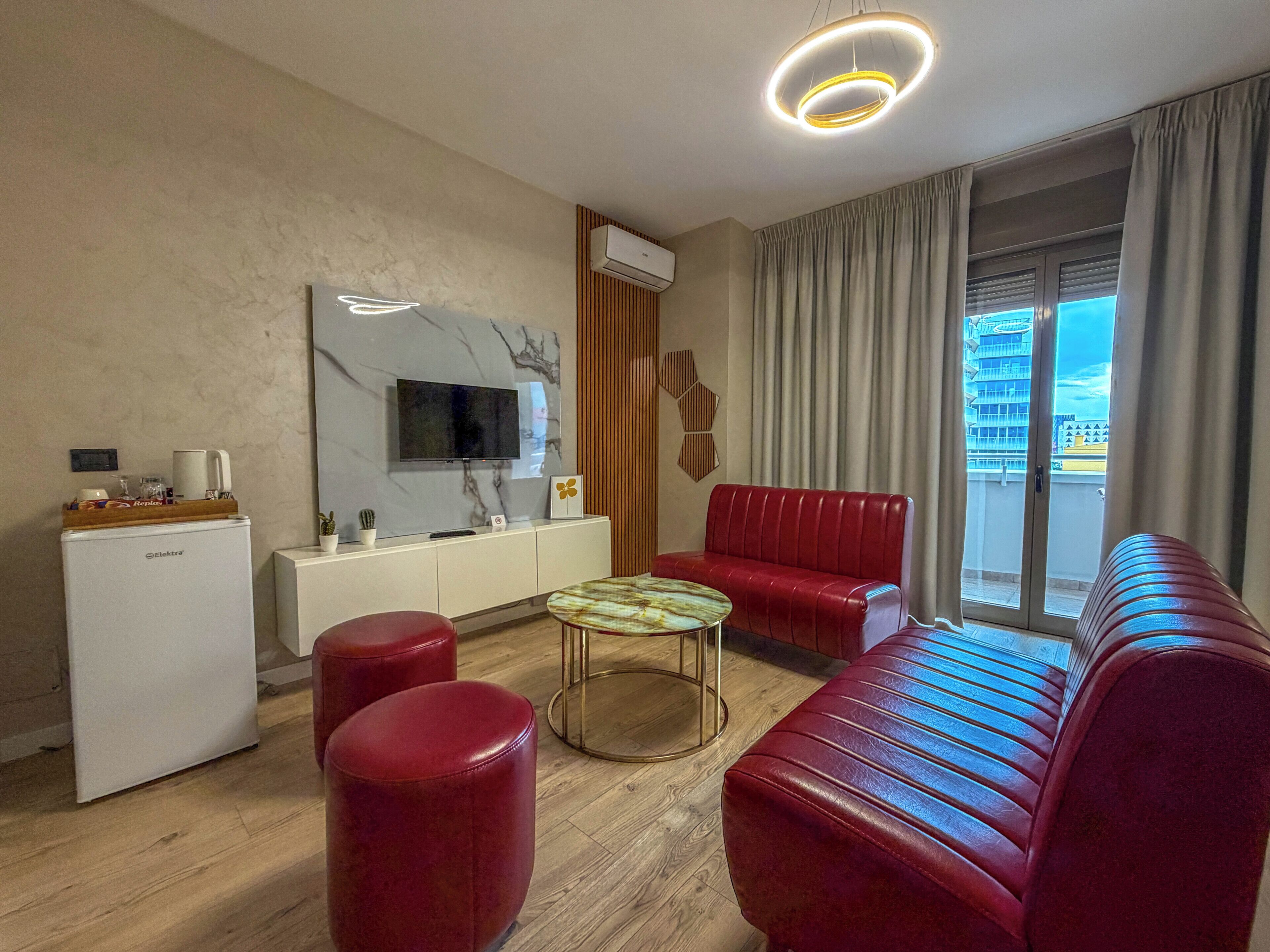 Kamar Double, balkon, pemandangan kota