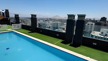 Family Apartment, 2 Bedrooms, Air conditioning, Garden View | Pool | Seasonal outdoor pool