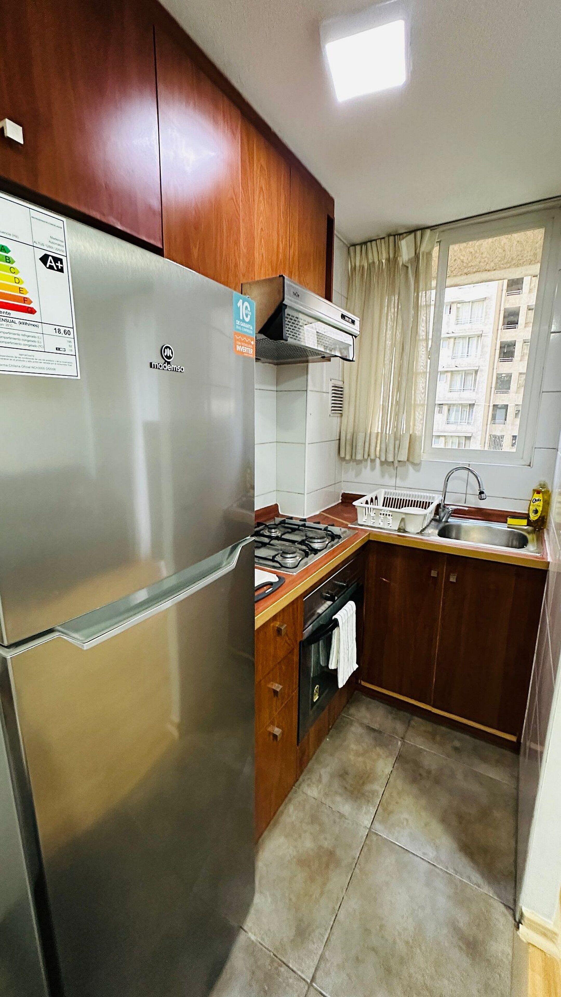 Family Apartment, 2 Bedrooms, Air conditioning, Garden View | Private kitchen | Full-sized fridge, microwave, stovetop, cookware/dishes/utensils