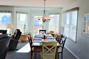 Dining - Tarheel West | Second-Row Beach Duplex | Decks, Patio & Grill | Sleeps Large Gro (Emerald Isle)