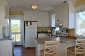 Fridge, microwave, oven, stovetop - Ocean Views • 3BR Beach Retreat w/ Easy Beach Access (Emerald Isle)