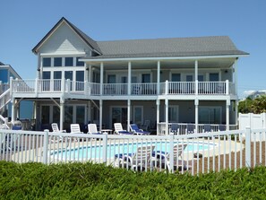 Exterior - Spacious Coastal Retreat with Pool & Beach Access (Emerald Isle)