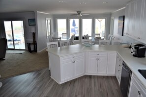Fridge, microwave, oven, stovetop - Spacious Coastal Retreat with Pool & Beach Access (Emerald Isle)