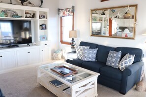 TV - 3rd‑Row Family Beach Home with Views & Easy Access (Emerald Isle)