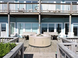 Terrace/patio - Oceanfront 4BR Escape with Hot Tub & Deck Views (Emerald Isle)