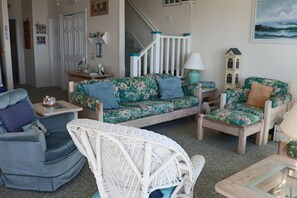 TV - 4BR Beachside Escape with Hot Tub & Water Views (Emerald Isle)