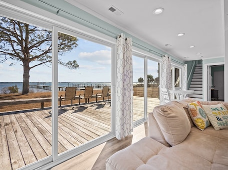 Interior. Soundfront Retreat – Private Dock, Large Deck & Waterfront Views