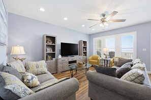 TV - Oceanfront, poolside condo with sound side access (Indian Beach)