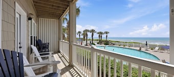 Oceanfront, poolside condo with sound side access