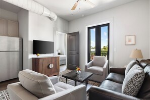 Luxe 2BR King Suites and Private Balcony | Living area - Fire Tower (Charleston)
