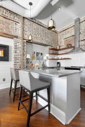 Condo on King Street with Rooftop and Terrace! | Private kitchen - Fire Tower (Charleston)